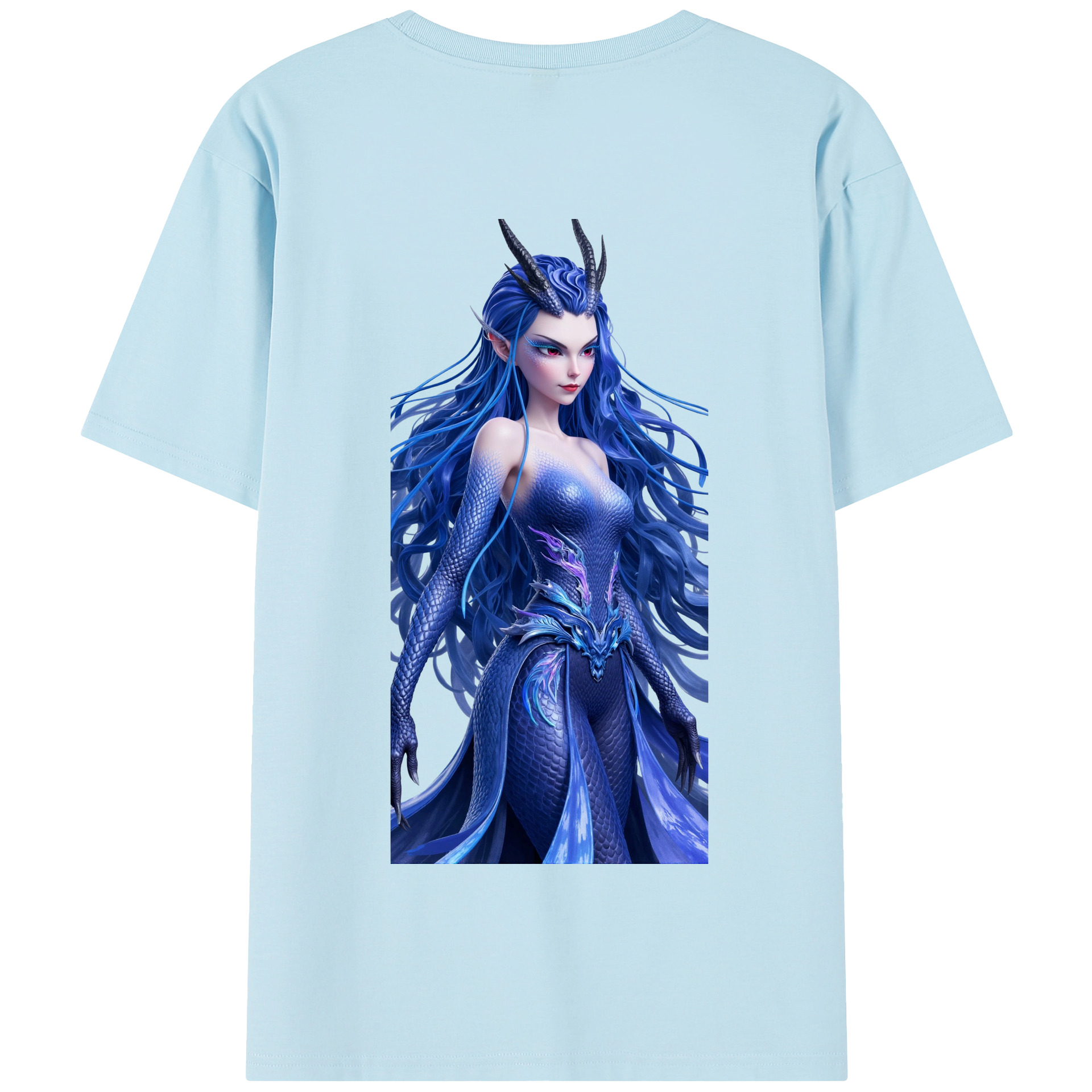 （画像用） Ne Zha 2 ナタ 魔童の大暴れ 綿100％半袖Tシャツ（背面プリント）